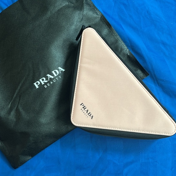 Prada Pink and Black Triangle Pouch - Picture 2 of 3